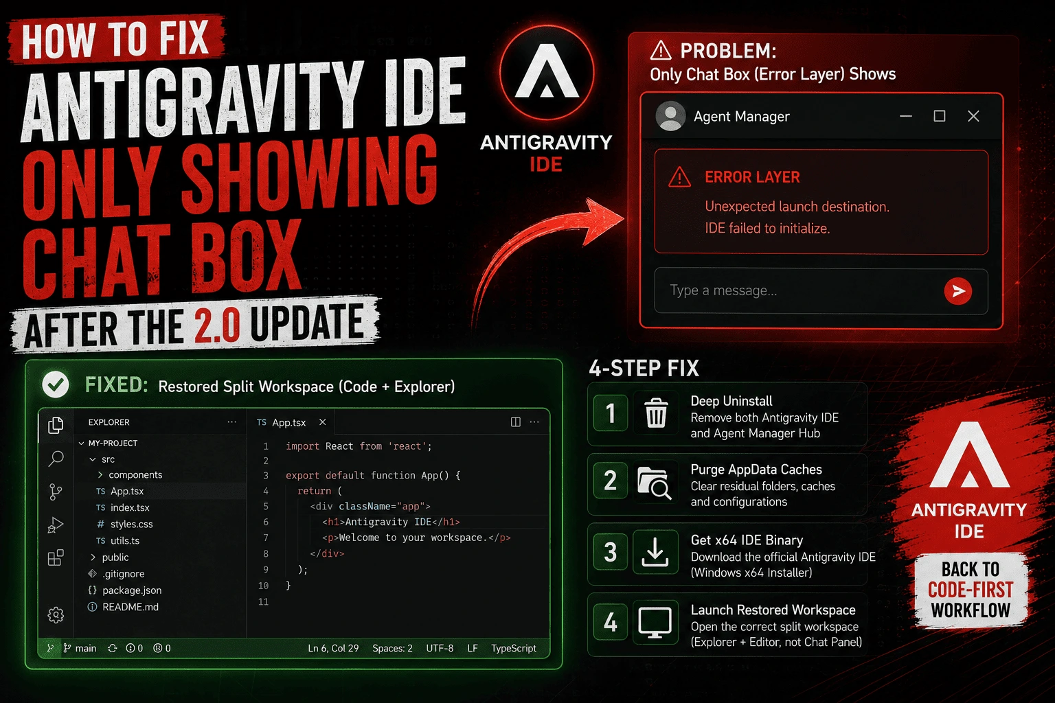 How to Fix Antigravity IDE Only Showing Chat Box After the 2.0 Update